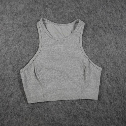 Outdoor Voices Top Womens Small Gray TechSweat Racerback High Neck Crop Tank