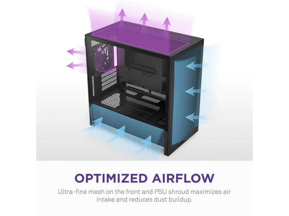 NZXT H3 Flow  Micro-ATX PC Case  Optimized Airflow  Includes 1 x 120mm Rear Fan - Image 4 of 4