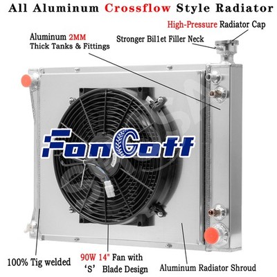 3 Row Radiator Shroud Fan fit 1988-1993 Chevy/GMC C/K 1500 2500 3500 4.3 5.0 5.7