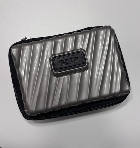 TUMI for Delta Grey, Logo Hard Shell Amenity Travel Case Only No Contents