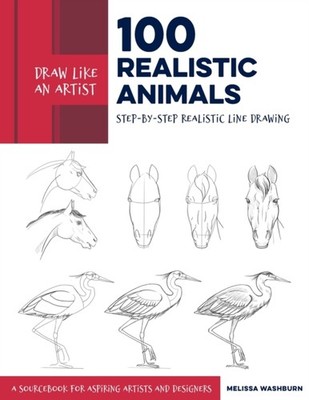 Draw Like an Artist: 100 Realistic Animals by Melissa Washburn (Paperback Book)