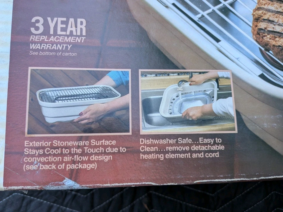 Parrilla eléctrica interior Char-B-Que modelo 48361 vintage Sears/Kenmore nueva de colección Foto 2 de 4