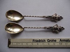 2 Kaffee/Mokka-L&ouml;ffel um 1920 versilbert