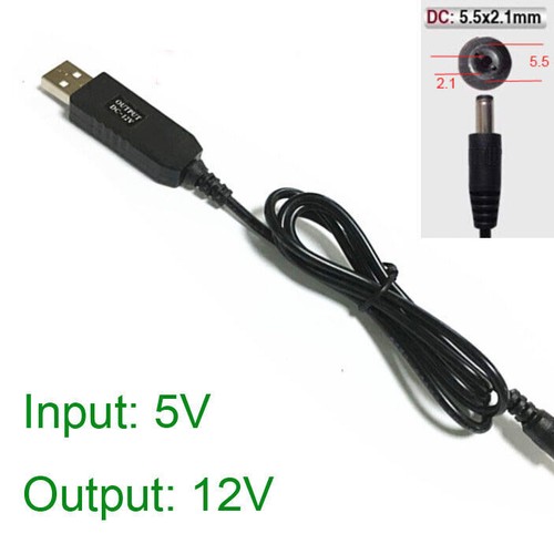 USB A Male 5V boost 9V or 12V with 3.5 4.0 5.5mm Plug Charger Power Cord Cable - Picture 2 of 15