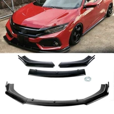Gloss Black Front Bumper Lip Spoiler Splitter For Honda Civic Hatchback & Si CT