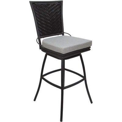 Outdoor or Indoor Counter 26'' Bar Stool Elon  - White - Gray