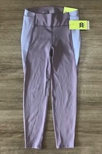 Girls' Mid-Rise Colorblock Stash Pocket Leggings All In Motion Purple S 6/6X 