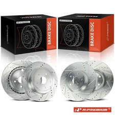 A-premium 4x Front Rear Drilled Brake Rotor For Subaru Impreza 2008-2014 Wrx