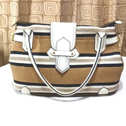 Eric Javits Striped Raffia Squishee Tote