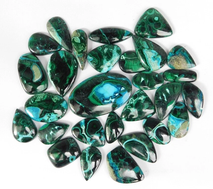 Azurite Malachite Wholesale Azurite Malachite Cabochon Lot - Shattuckite 71242 - Image 4 of 4