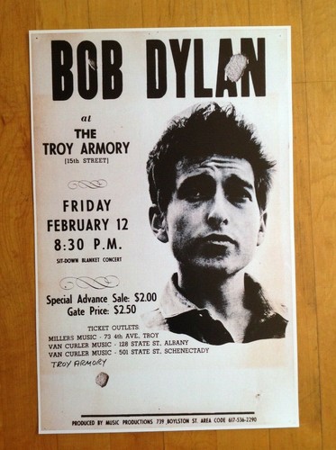 Bob Dylan at the Troy Armory Concert Poster 11 X 17 - Picture 2 of 9