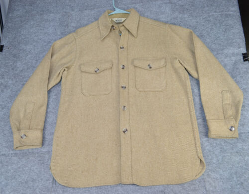VTG WOOLRICH BUTTON Down SHIRT 80S MEN'S Size L WHITE CREAM CRUISER HUNTING