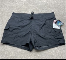 Kanu Surf Women's Breeze Solid Stretch Boardshort, Black, 14, MSRP 28.50