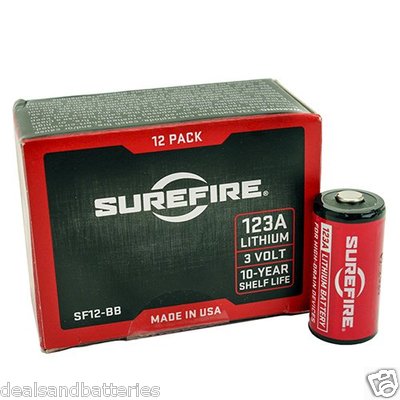 SureFire CR123A 123A 3 Volt Lithium Batteries - 12 Pack! Brand New