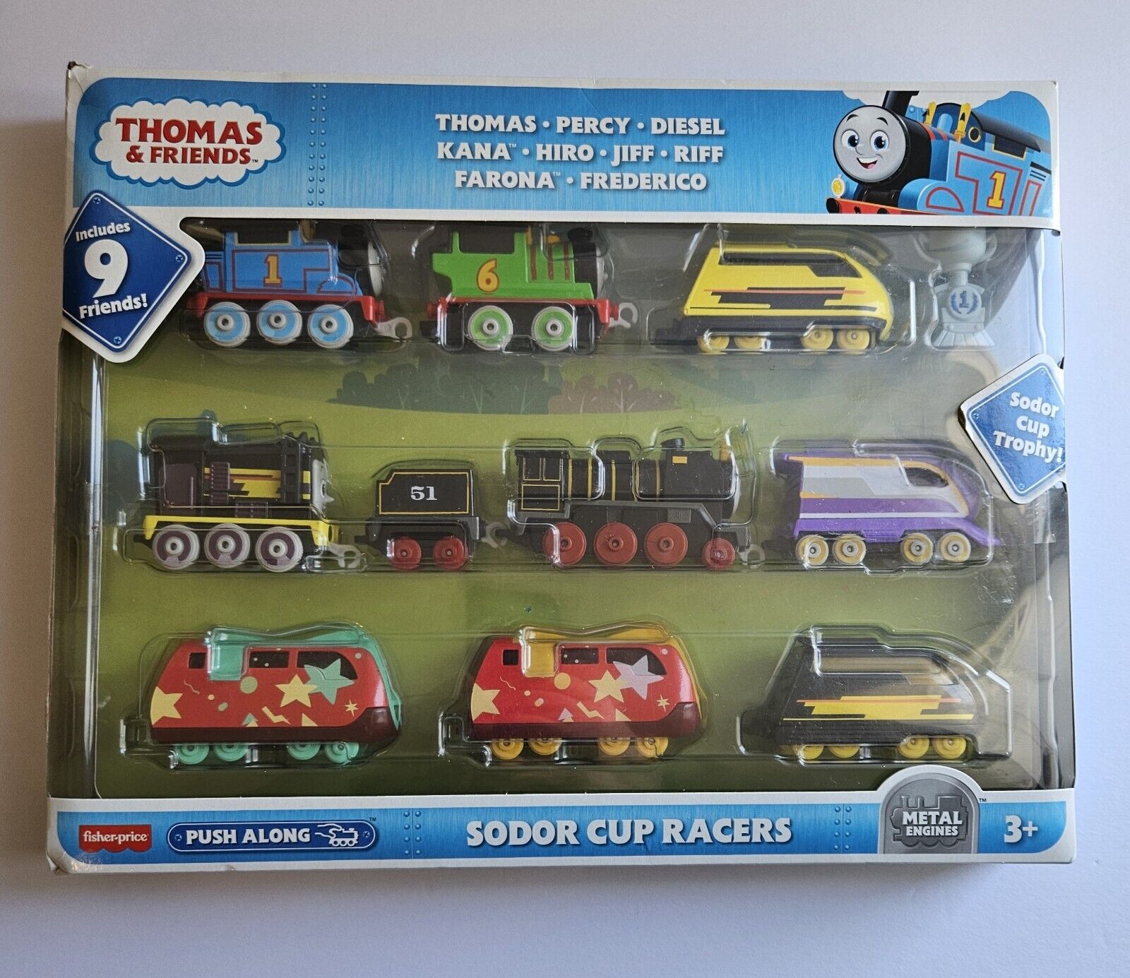 Thomas & Friends Sodor Cup Racers 9 Die-Cast Push-Along Trains *NEW*