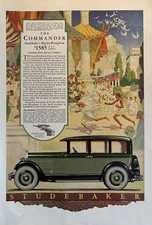 1927 Studebaker The Commander Automobile Big Six Brougham Vintage Print Ad
