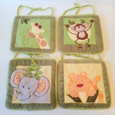 Set of 4 NOJO Jungle Babies NURSERY Wall Hangings Crown Crafts Infant Products