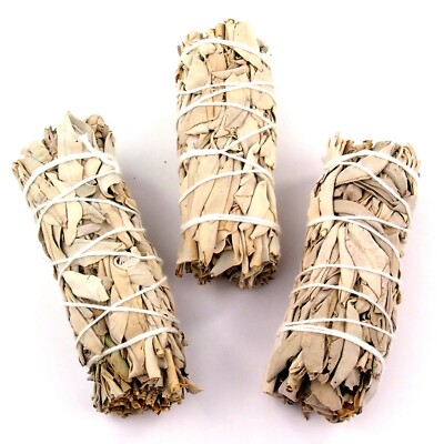 3 dicke Bündel Weißer Salbei Länge 100 mm / 35 - 40 g Räuchern Smudge white sage