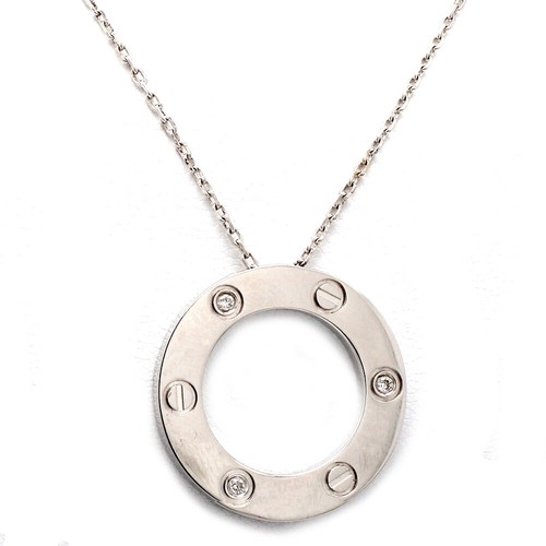 Cartier 18k White Gold Diamond Love Necklace Ebay Cartier 18k White Gold Diamond Love Necklace Ebay