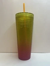 Brand New Starbucks Lemonade Grid Tumbler, 24oz - Yellow & Pink