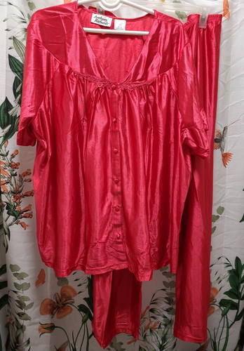 Anthony Richards Tricot 2 PC Pajama Set with Appliqué RED Size Medium NEW - 第 1/7 張圖片