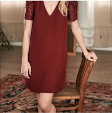 Sezane Coletta Dress In Burgundy Size 34F/2US