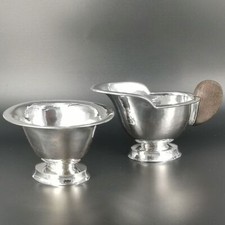 Art D&eacute;co Milch und Zucker Set aus Silber