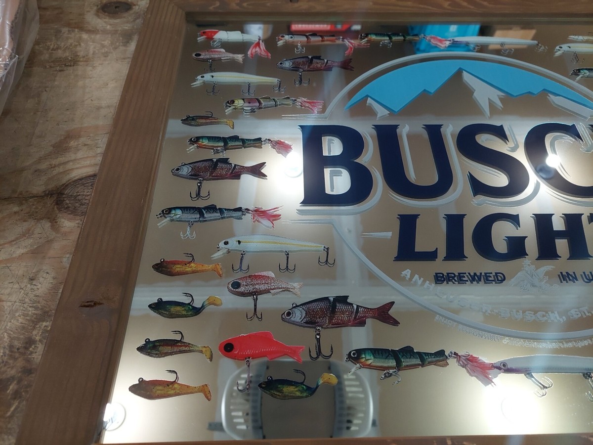 Busch Light Beer Fishing Lure Bar Pub Mirror 2025 **** FREE