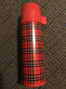 plaid thermos