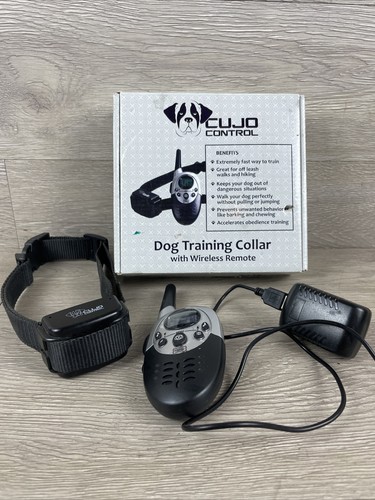 Cujo Control Black Wireless Rechargeable Dog Training Collar and Remote Control