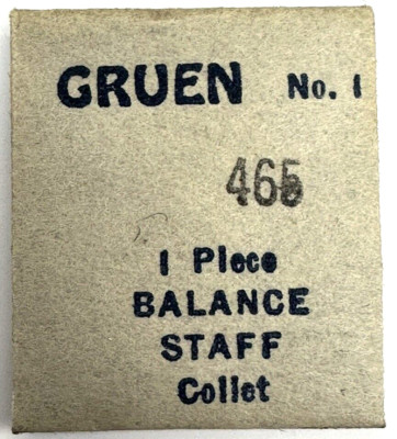 GRUEN #1 EB723 CAL 465 BALANCE STAFF STANDARDIZED PART FACTORY WATCH PART
