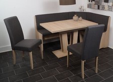 Eckbank Eckbankgruppe DUISBURG mit Säulentisch Varese Sonoma ausziehbar