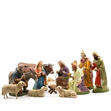Marolin Nativity Set – Hand-Painted Christmas Figures, 4.5" - 8.5" (12-Pieces)