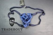 N2N Bodywear Men navy blue Titan nylon swim gym jockstrap underwear size L XL