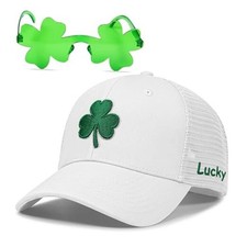 St Patricks Day Hat for Men Women, Saint Pattys One Size 12.white  Green