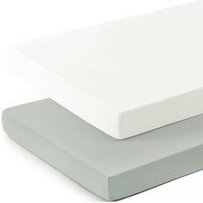 Mini Crib Sheets Fitted, Pack and Play Sheets 2 Pack, Ultra Soft Stretchy Pac...