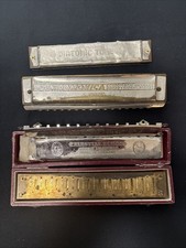 Vintage Harmonica Lot Lloyd s Hohner Beaver Brand Chromonica Diatonic Celestial
