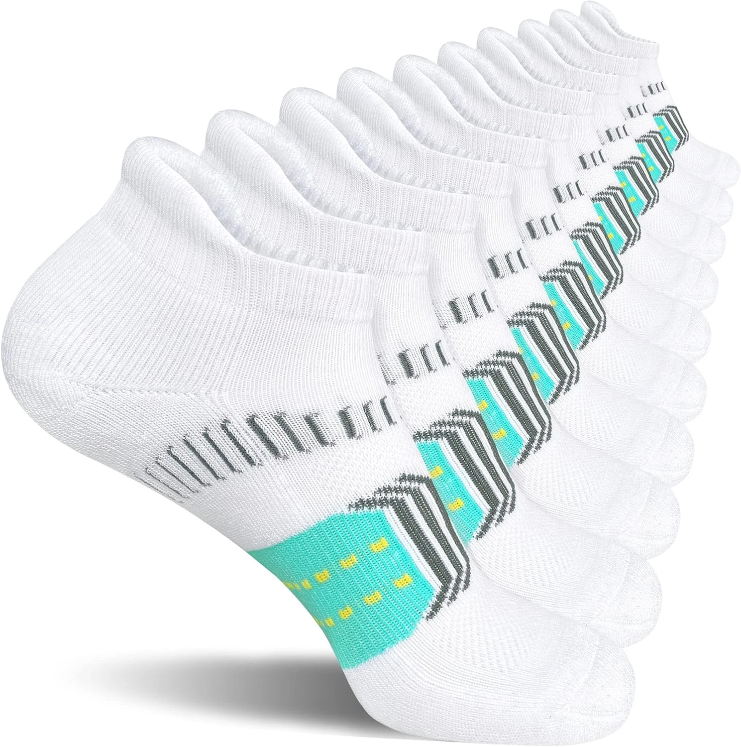 Womens Athletic Cushioned Anti-Blister Comfort Running Ankle Socks 5 Pairs-6-9sz