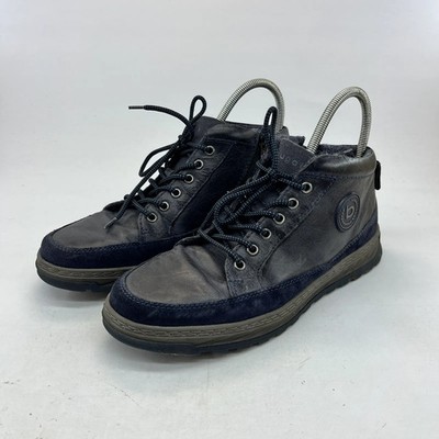 Bugatti Schnürstiefeletten Herren UK9 Navy Leder Wildlederbesatz Wetterfest