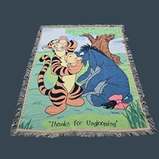 Winnie The Pooh Tigger  Eeyore Thanks For Unglooming Tapestry Throw Blanket