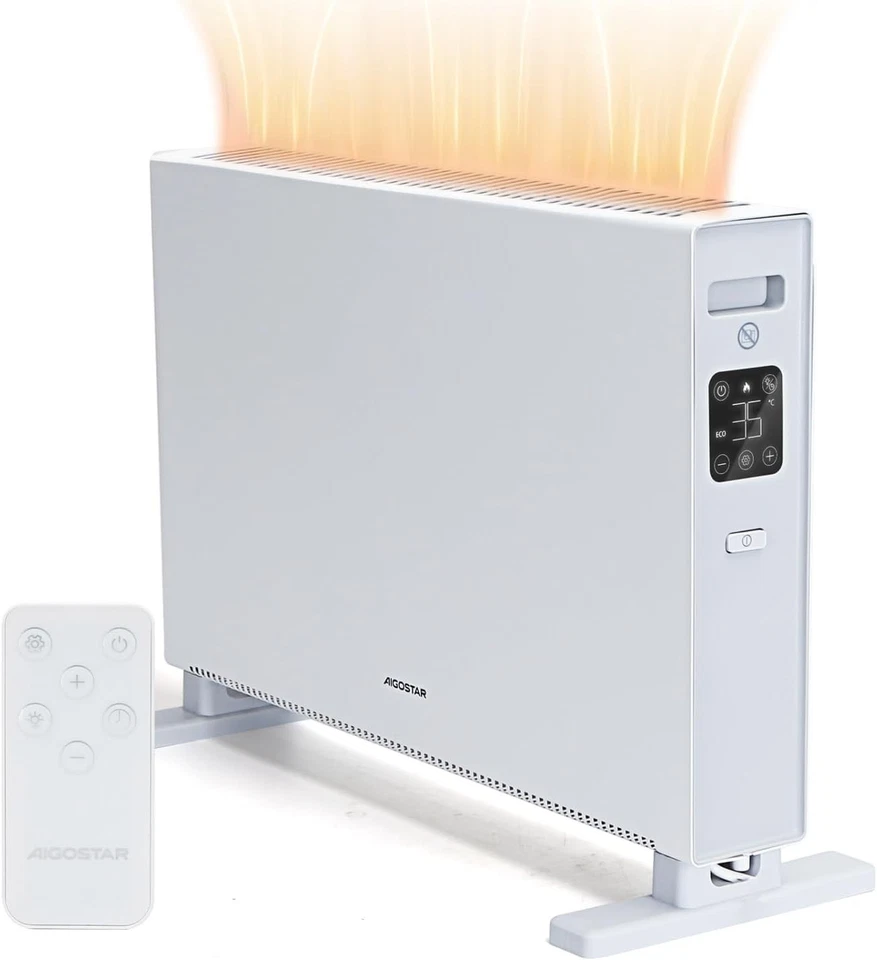 AIGOSTAR EMBER TERMOCONVETTORE 2000 WATT DISPLAY TELECOMANDO ANTIGELO