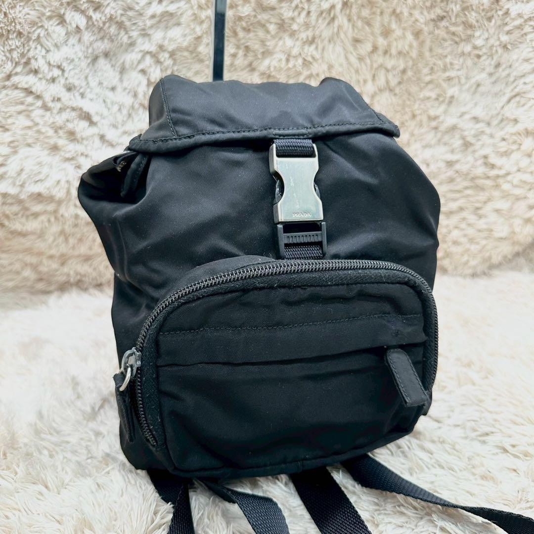 PRADA Triangle Logo Backpack Silver Hardware Nylo… - image 9