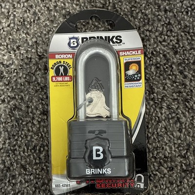 Brinks 1-3/4in Laminated Steel Padlock Boron Shackle 4-Pin Keyed Different