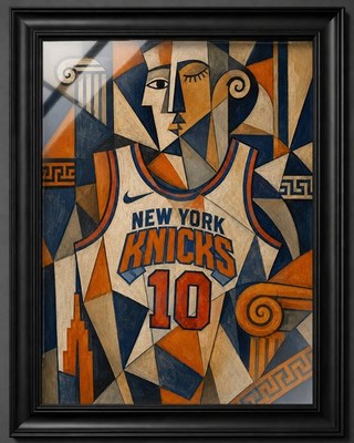8x10 WallArt New York Knicks Jersey Abstract Art Print (Walt 'Clyde' Frazier )