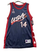 New Champion Authentic Glenn Robinson Team USA 1996 Olympics Jersey 44 Pro Cut