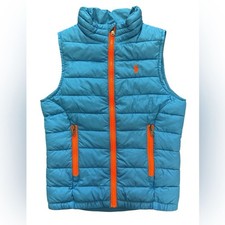 Polo Ralph Lauren Kids Puffer Vest Full Zip Terra Blue Orange Size 4/4T Pockets