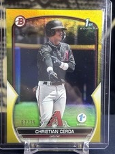 2023 Bowman 1st Edition - Christian Cerda #BPPF-56 Yellow Foil /75 (RC)