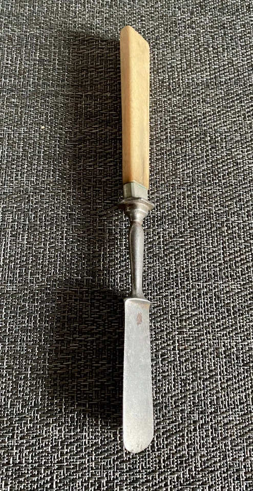 Altes Buttermesser Spatel Gottlieb Hammesfahr Solingen, Griff Horn Antik - Bild 2 von 4