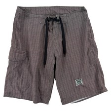 Hawaii Rainbow Warriors Board Shorts Mens 32 Brown NCAA Football Hawaii Swim