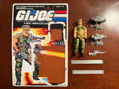 G.I. Joe 1989  Rock N Roll v2 Complete 3.75'' Action Figure With Full Card